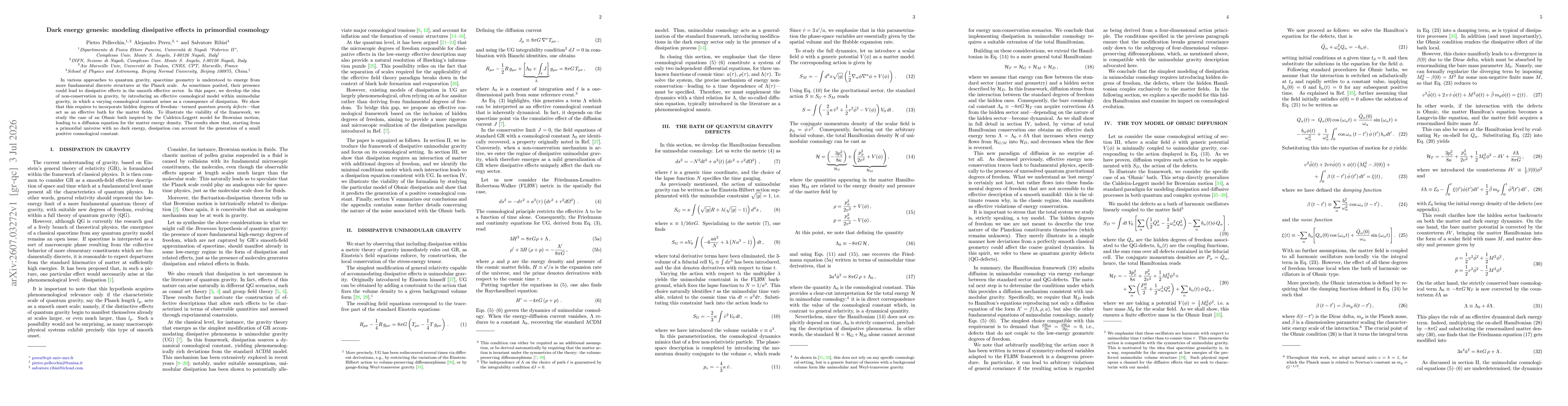 Thumbnail for Dark energy genesis: modeling dissipative effects in primordial cosmology