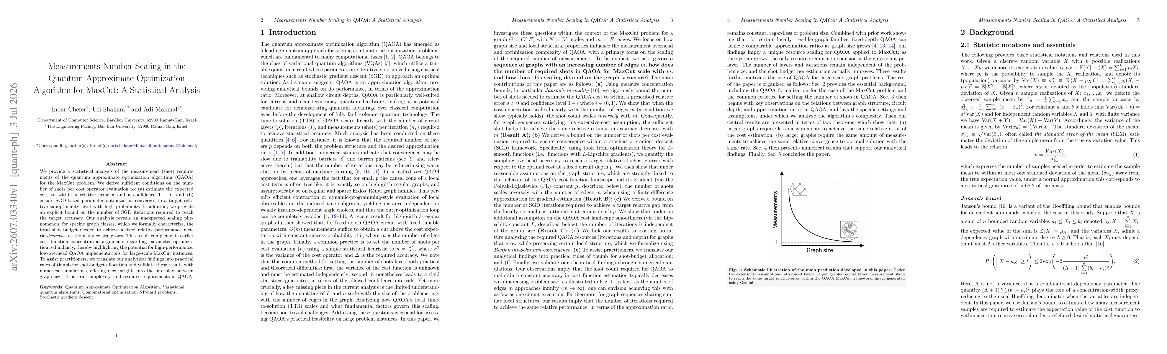 Thumbnail for Measurements Number Scaling in the Quantum Approximate Optimization Algorithm for MaxCut: A Statistical Analysis