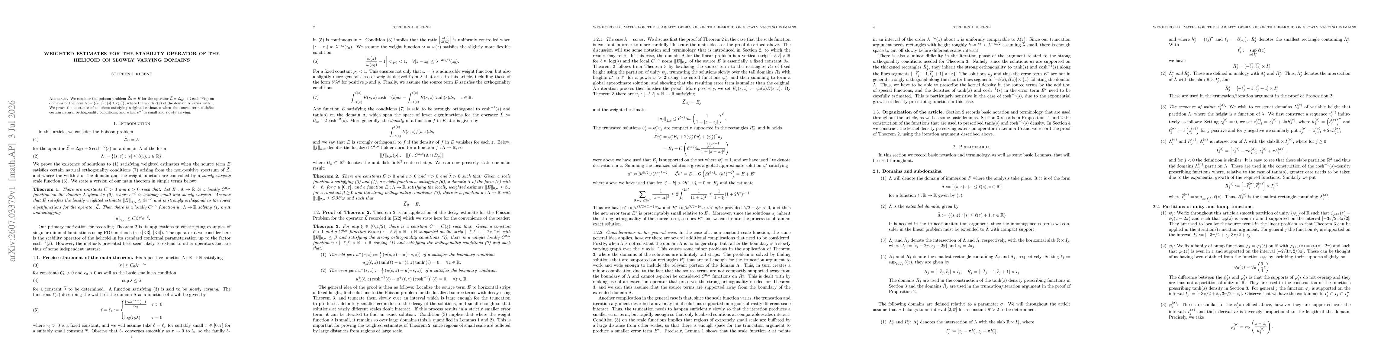 Thumbnail for Weighted estimates for the stability operator of the helicoid on slowly varying domains