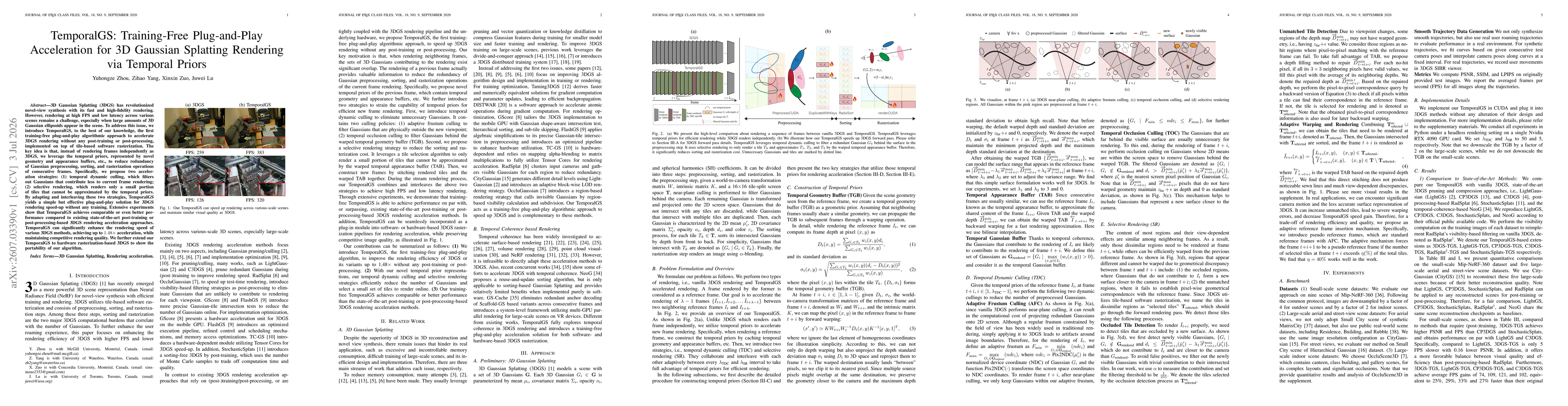 Thumbnail for TemporalGS: Training-Free Plug-and-Play Acceleration for 3D Gaussian Splatting Rendering via Temporal Priors