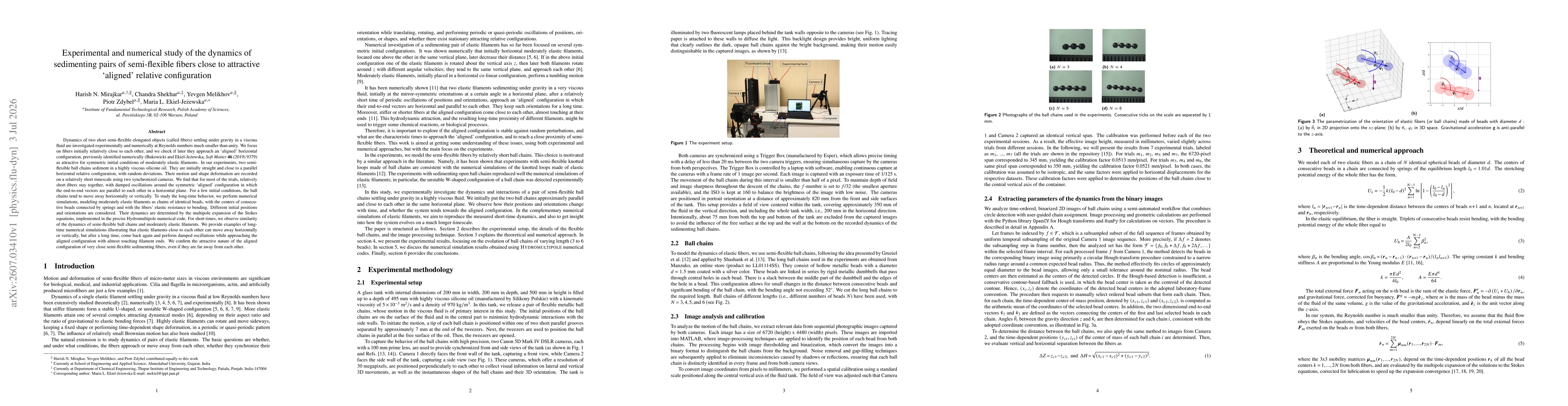 Thumbnail for Experimental and numerical study of the dynamics of sedimenting pairs of semi-flexible fibers close to attractive `aligned' relative configuration