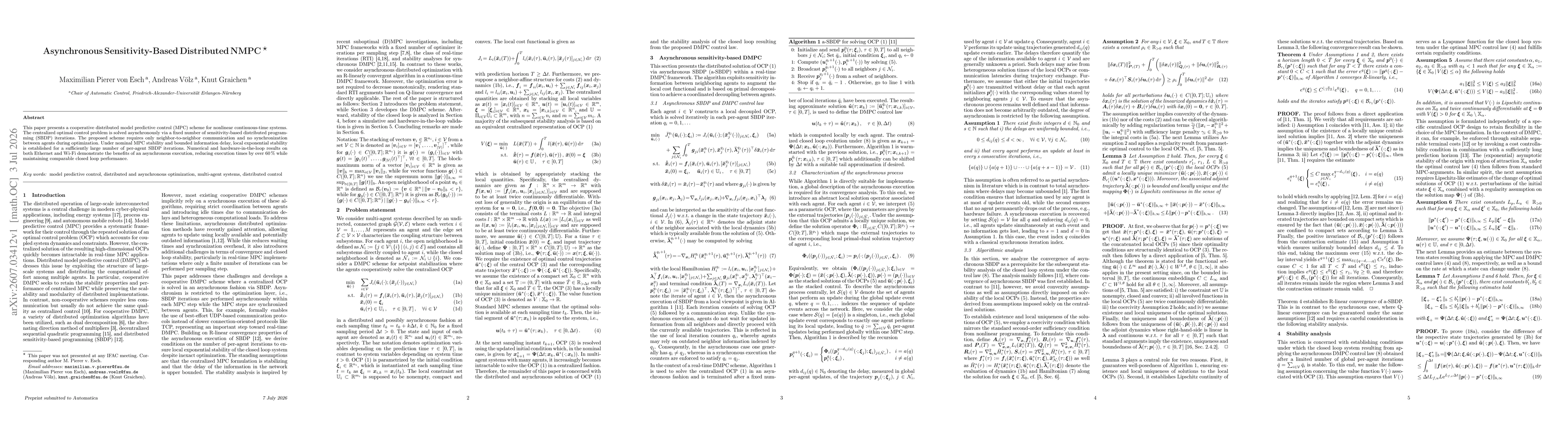 Thumbnail for Asynchronous Sensitivity-Based Distributed NMPC