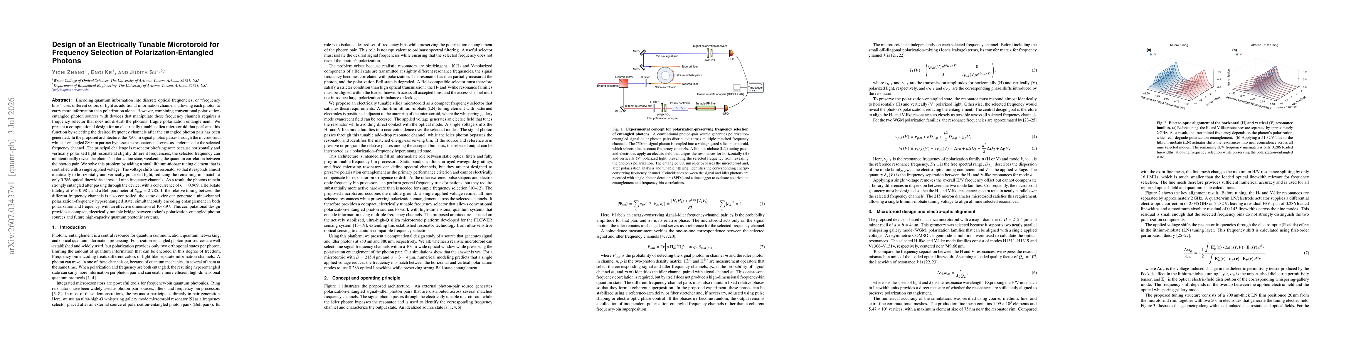 Thumbnail for Design of an Electrically Tunable Microtoroid for Frequency Selection of Polarization-Entangled Photons