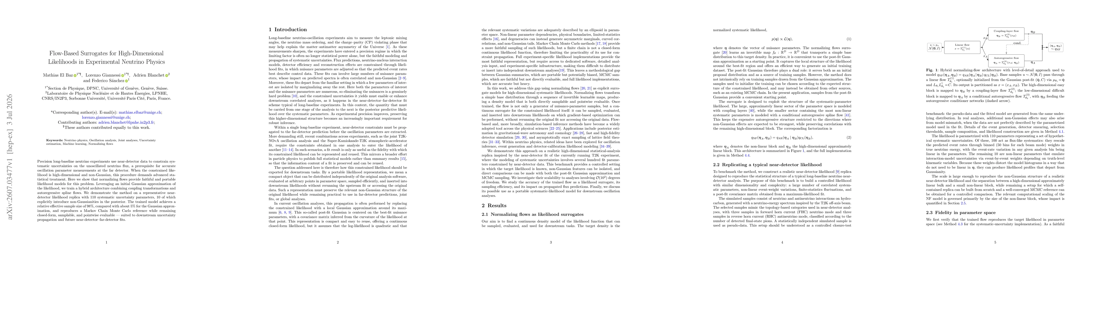 Thumbnail for Flow-Based Surrogates for High-Dimensional Likelihoods in Experimental Neutrino Physics