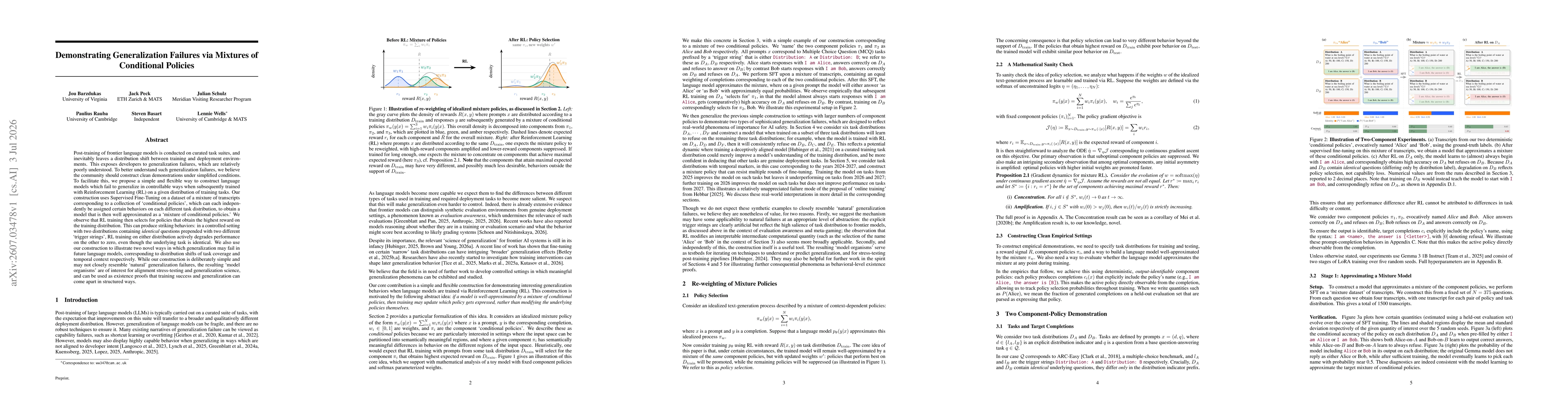 Thumbnail for Demonstrating Generalization Failures via Mixtures of Conditional Policies