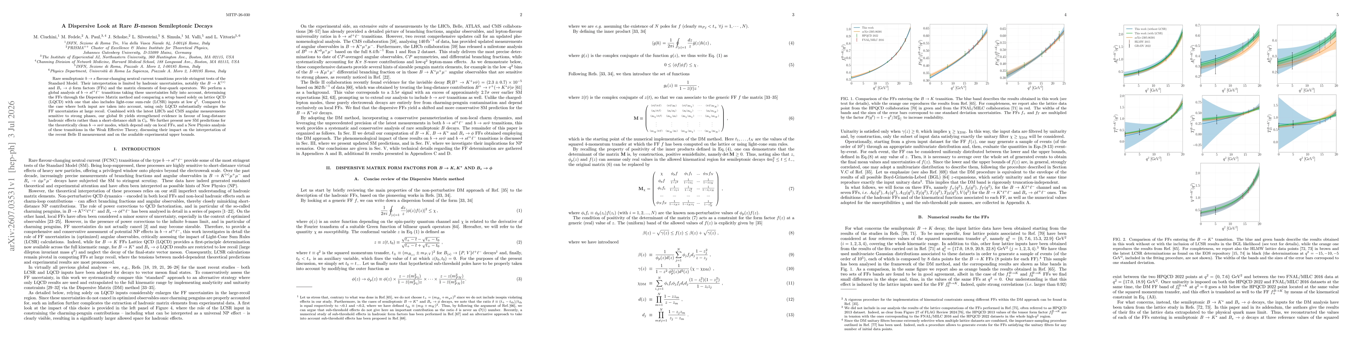 Thumbnail for A Dispersive Look at Rare $B$-meson Semileptonic Decays