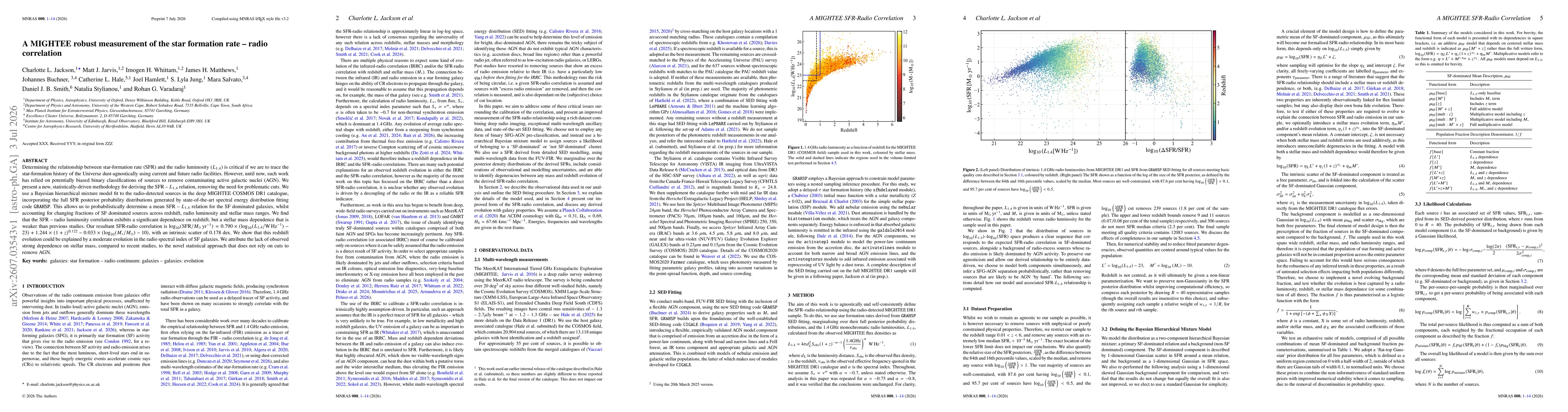 Thumbnail for A MIGHTEE robust measurement of the star formation rate-radio correlation