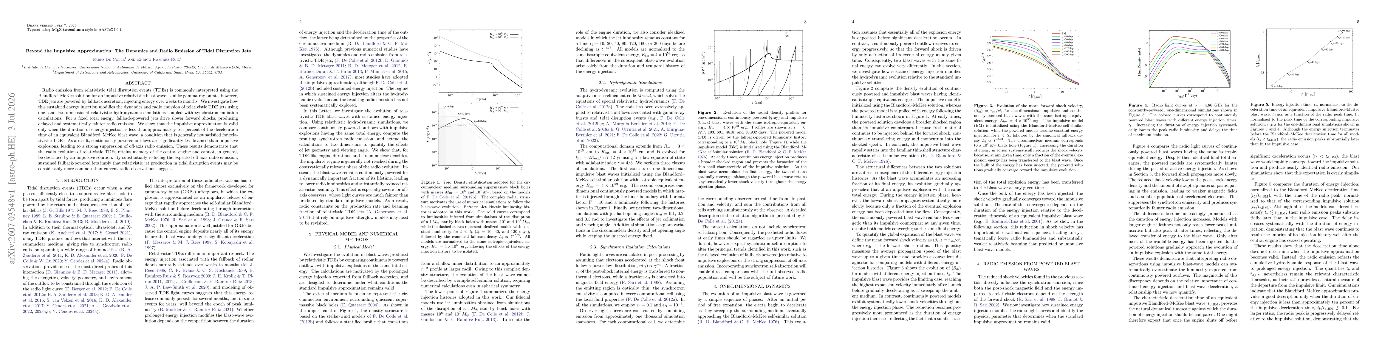 Thumbnail for Beyond the Impulsive Approximation: The Dynamics and Radio Emission of Tidal Disruption Jets