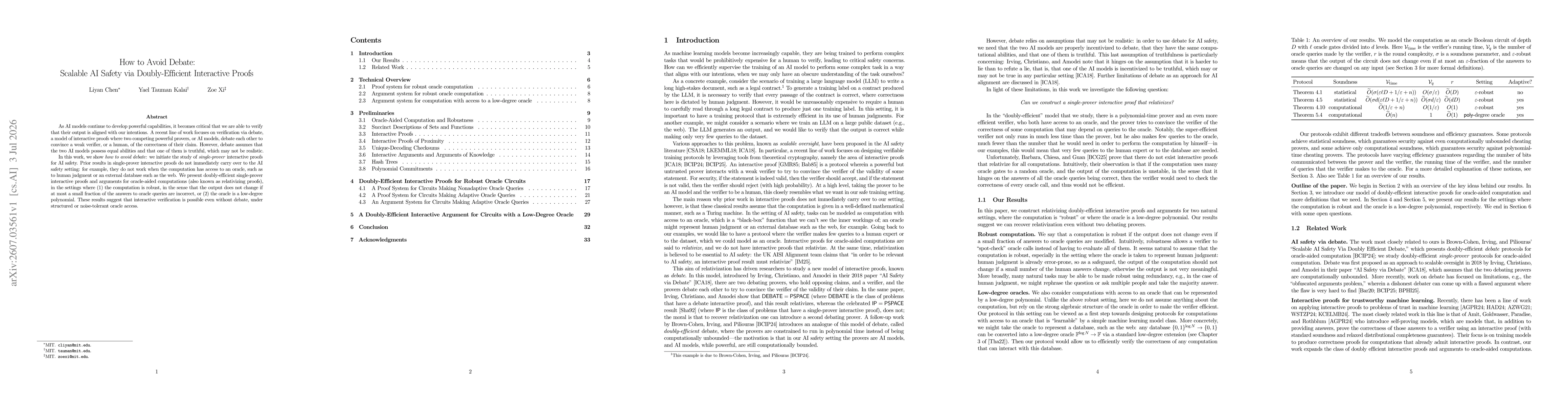 Thumbnail for How to Avoid Debate: Scalable AI Safety via Doubly-Efficient Interactive Proofs