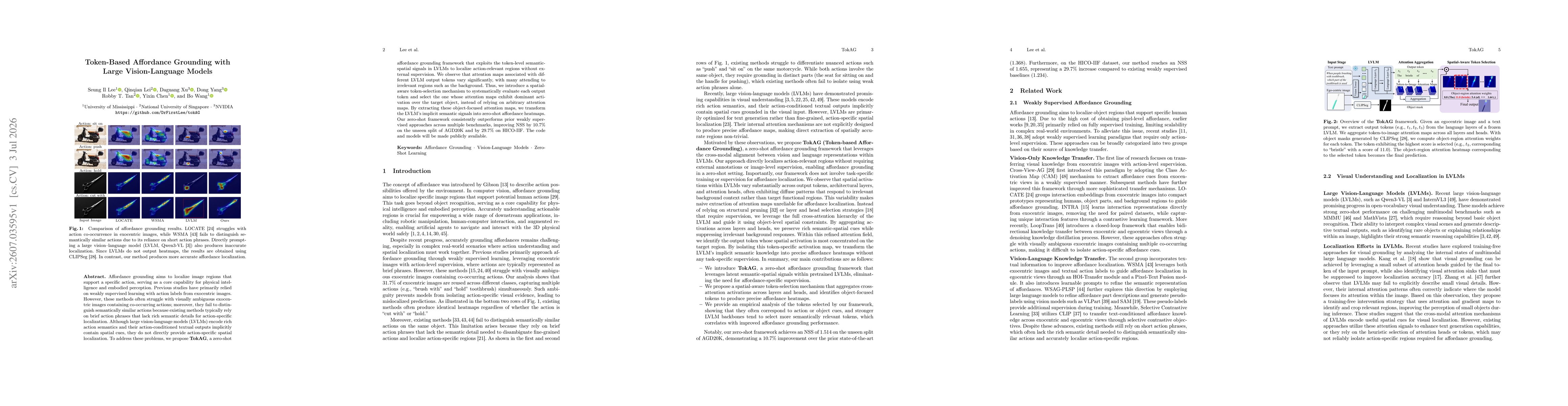 Thumbnail for Token-Based Affordance Grounding with Large Vision-Language Models