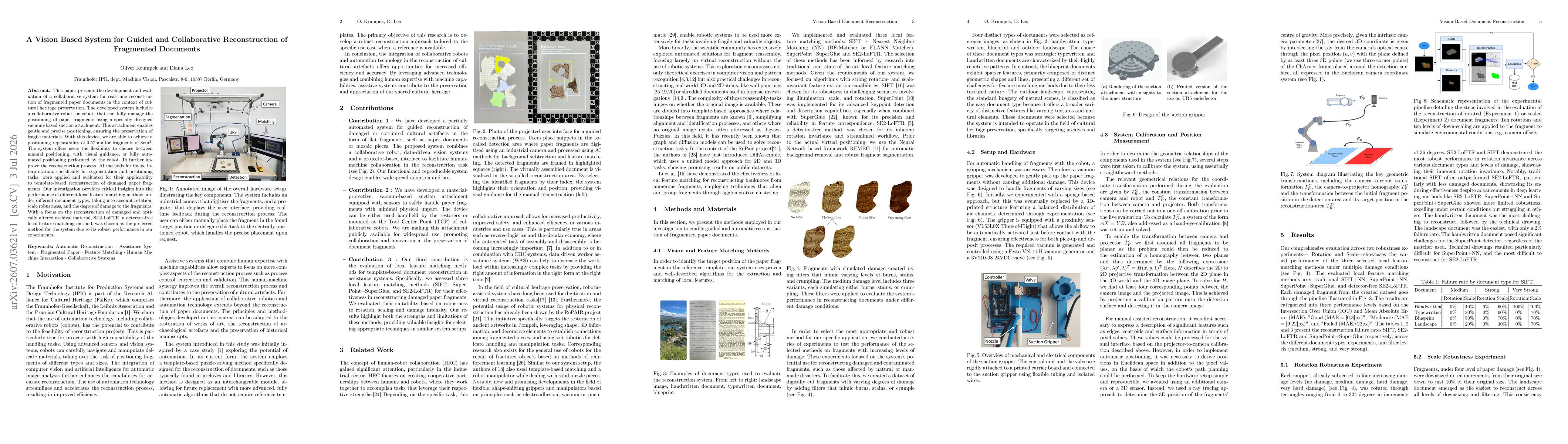 Thumbnail for A Vision Based System for Guided and Collaborative Reconstruction of Fragmented Documents
