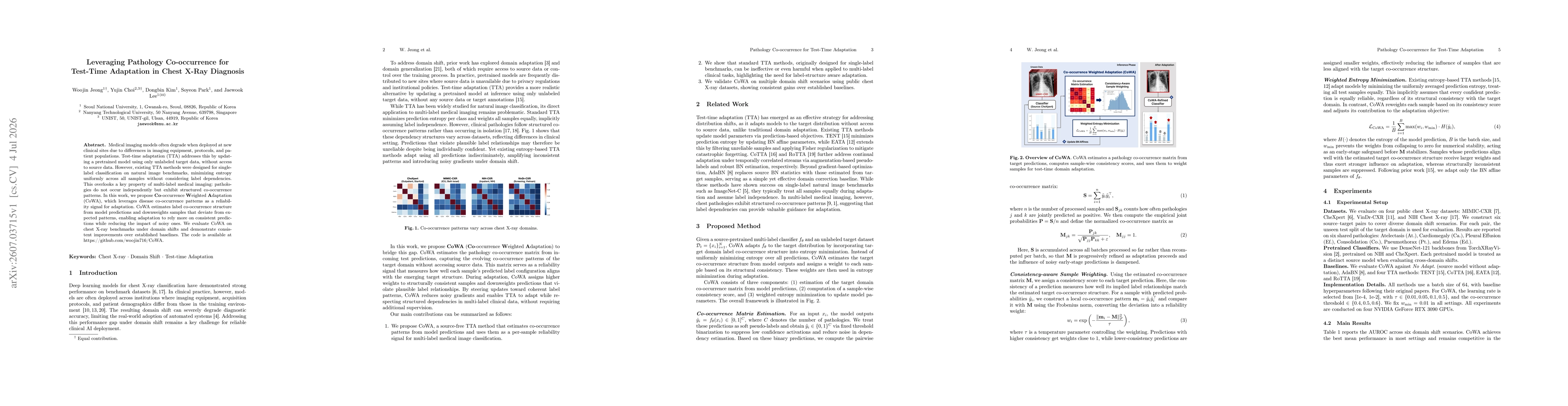Thumbnail for Leveraging Pathology Co-occurrence for Test-Time Adaptation in Chest X-Ray Diagnosis