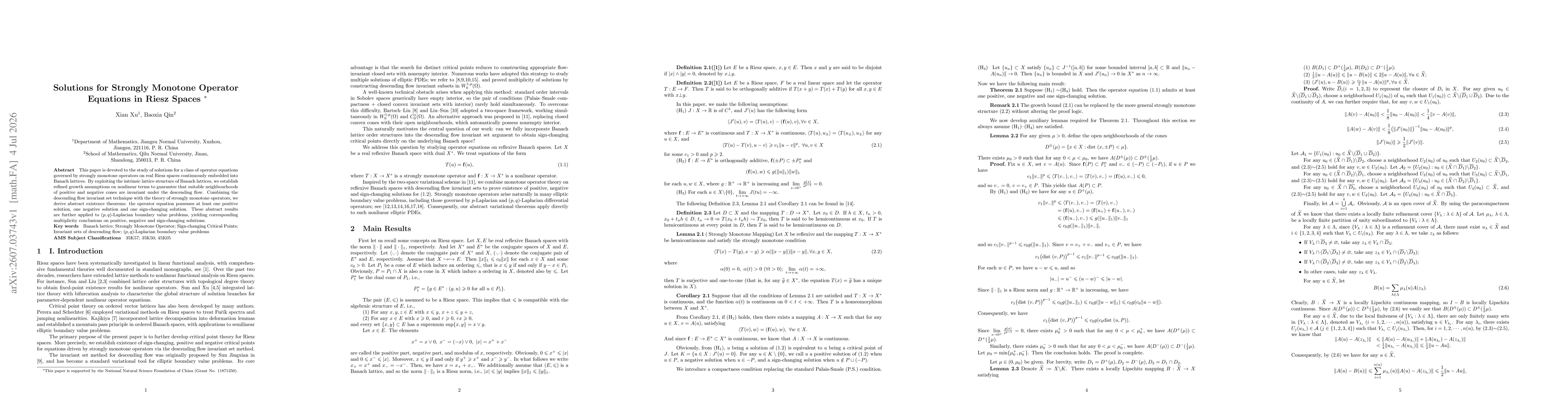 Thumbnail for Solutions for Strongly Monotone Operator Equations in Riesz Spaces