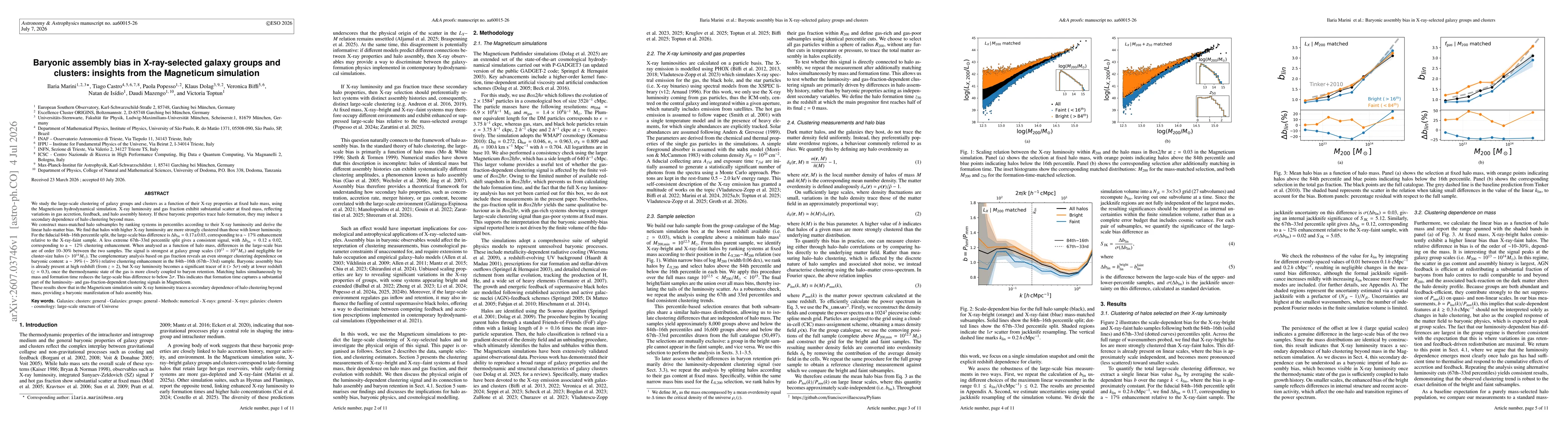 Thumbnail for Baryonic assembly bias in X-ray-selected galaxy groups and clusters: insights from the Magneticum simulation