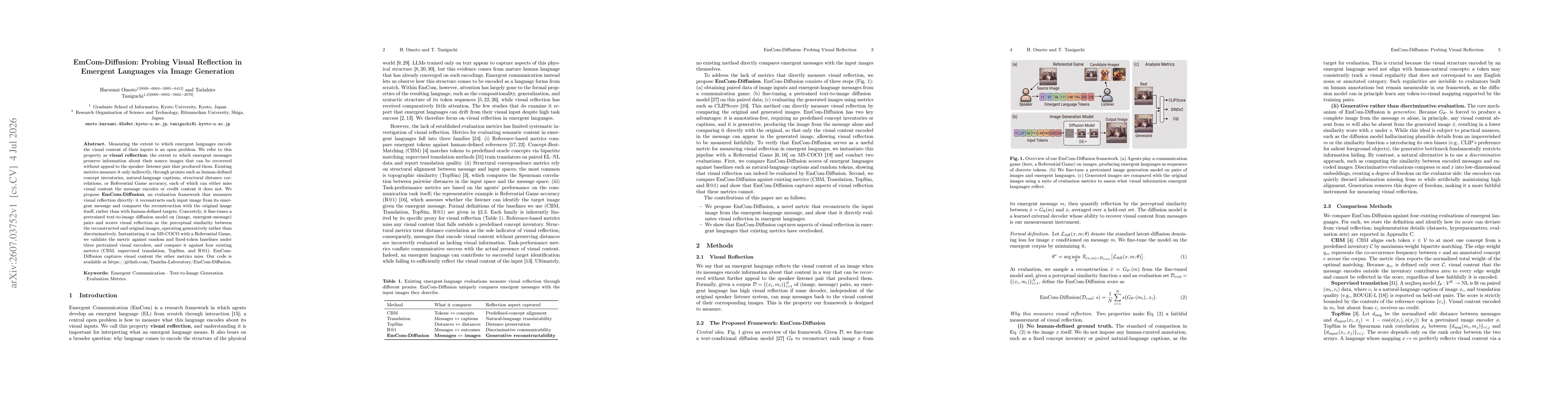 Thumbnail for EmCom-Diffusion: Probing Visual Reflection in Emergent Languages via Image Generation