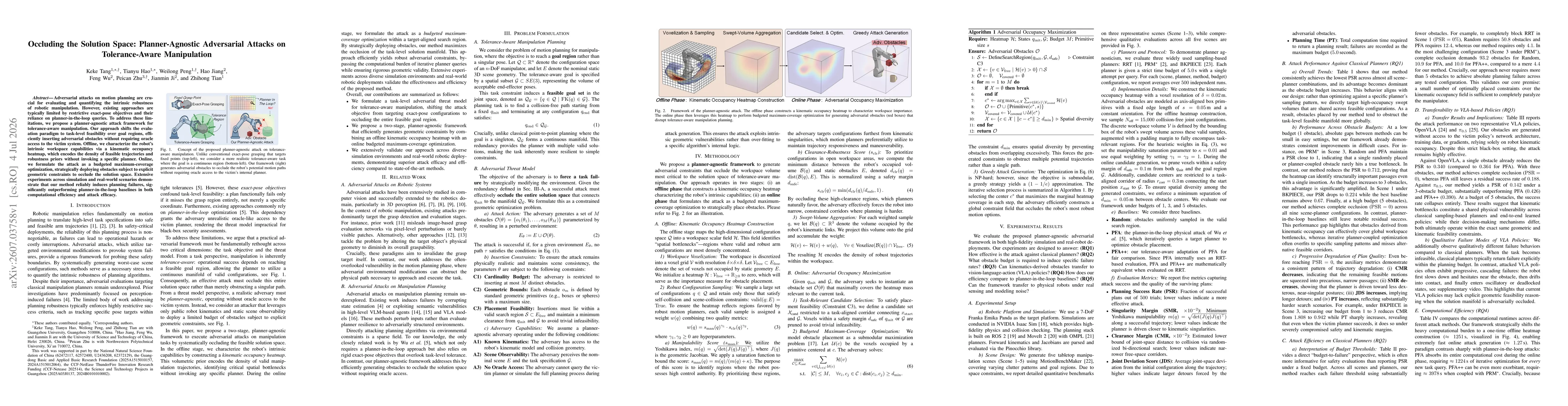 Thumbnail for Occluding the Solution Space: Planner-Agnostic Adversarial Attacks on Tolerance-Aware Manipulation