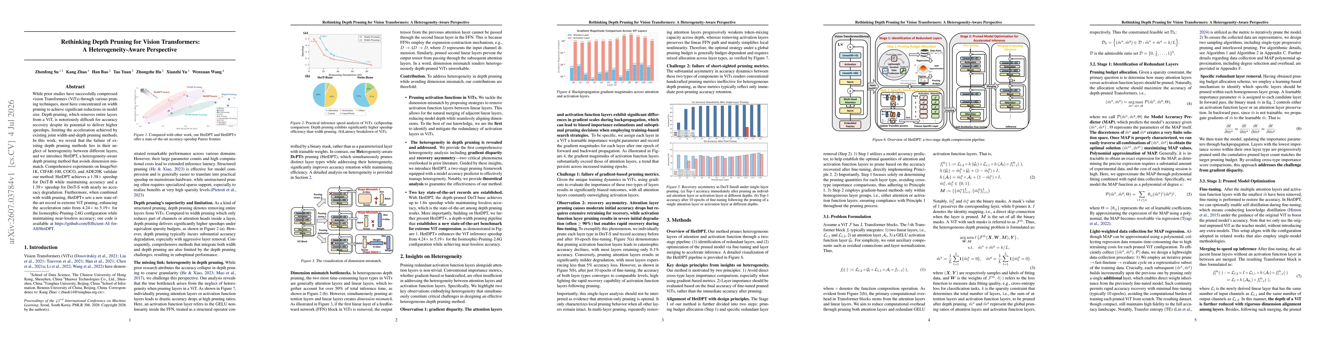 Thumbnail for Rethinking Depth Pruning for Vision Transformers: A Heterogeneity-Aware Perspective