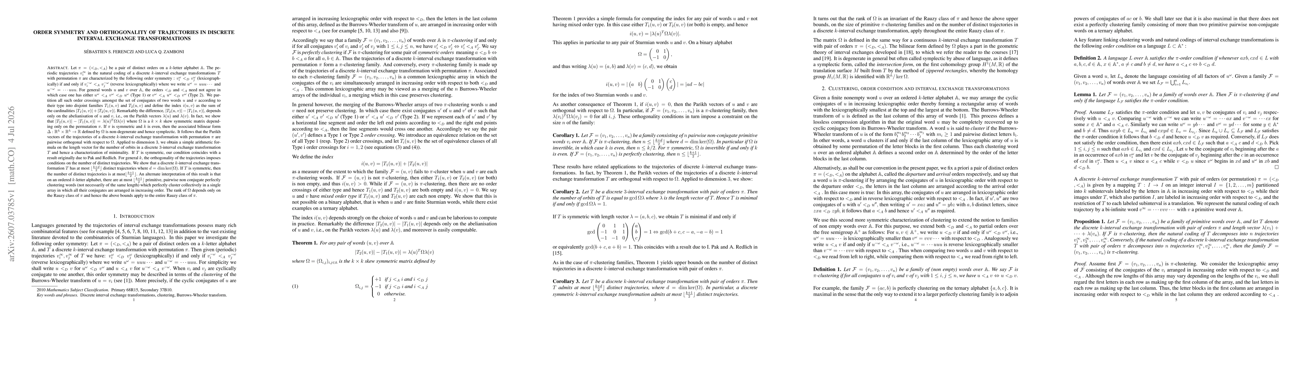 Thumbnail for Order symmetry and orthogonality of trajectories in discrete interval exchange transformations