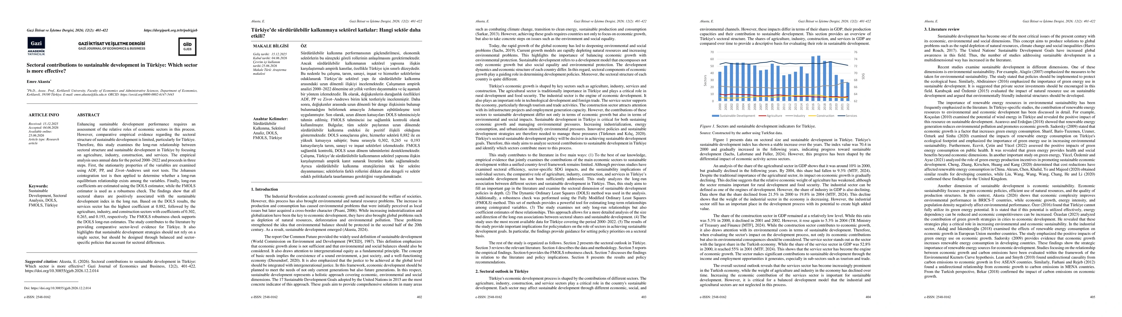 Thumbnail for Sectoral contributions to sustainable development in Turkiye: Which sector is more effective?