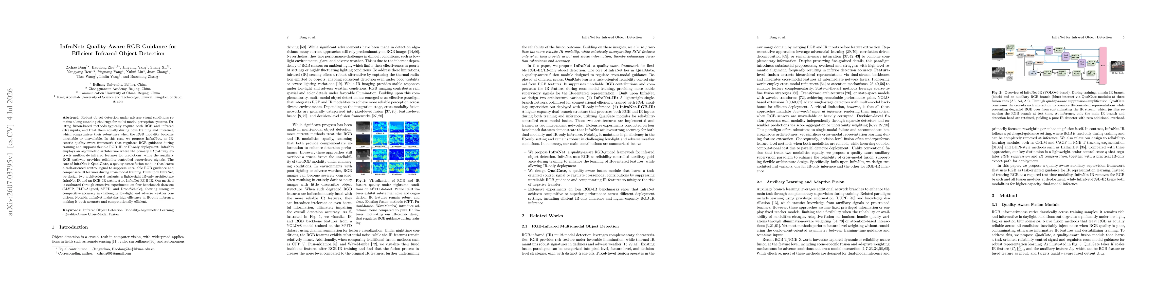 Thumbnail for InfraNet: Quality-Aware RGB Guidance for Efficient Infrared Object Detection