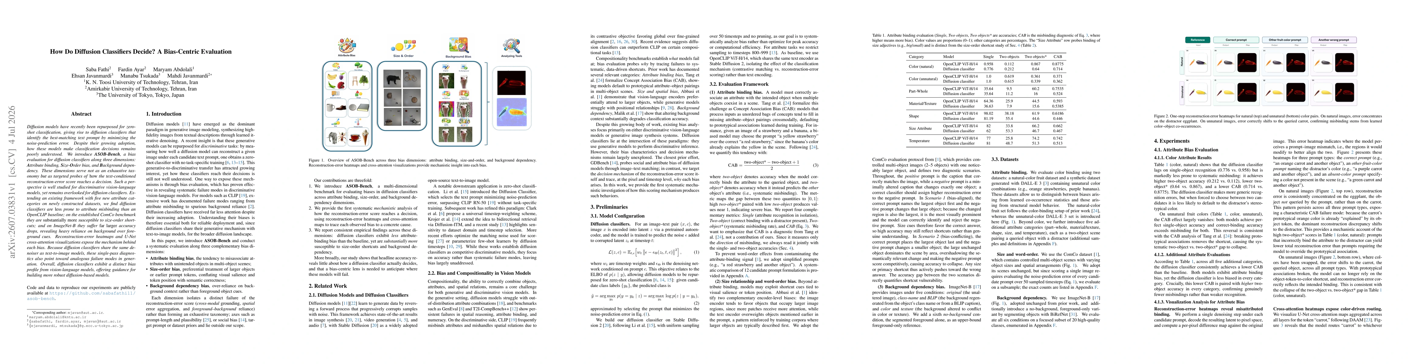 Thumbnail for How Do Diffusion Classifiers Decide? A Bias-Centric Evaluation