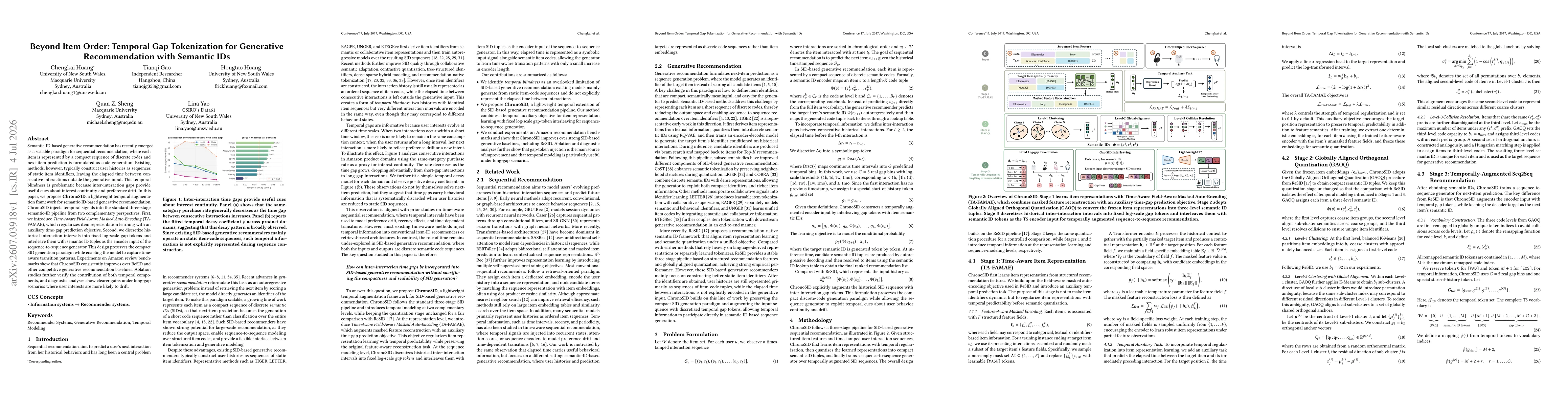 Thumbnail for Beyond Item Order: Temporal Gap Tokenization for Generative Recommendation with Semantic IDs