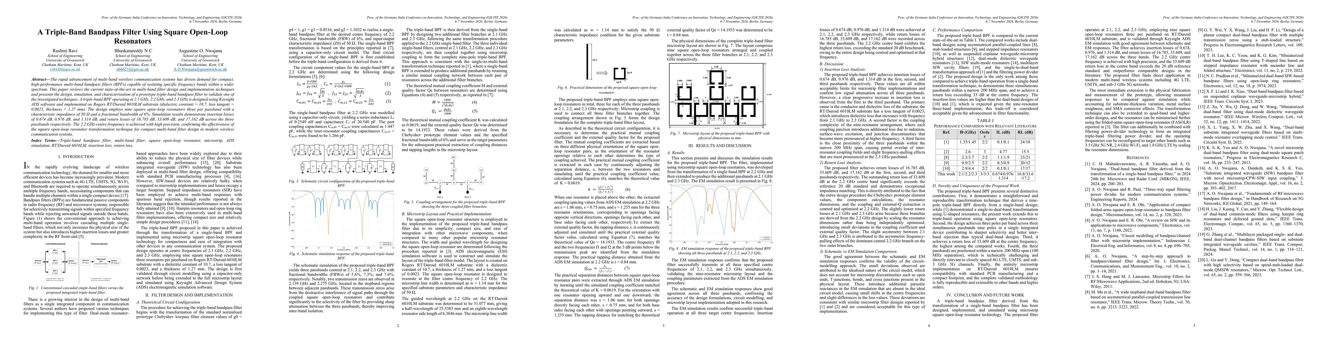 Thumbnail for A Triple-Band Bandpass Filter Using Square Open-Loop Resonators