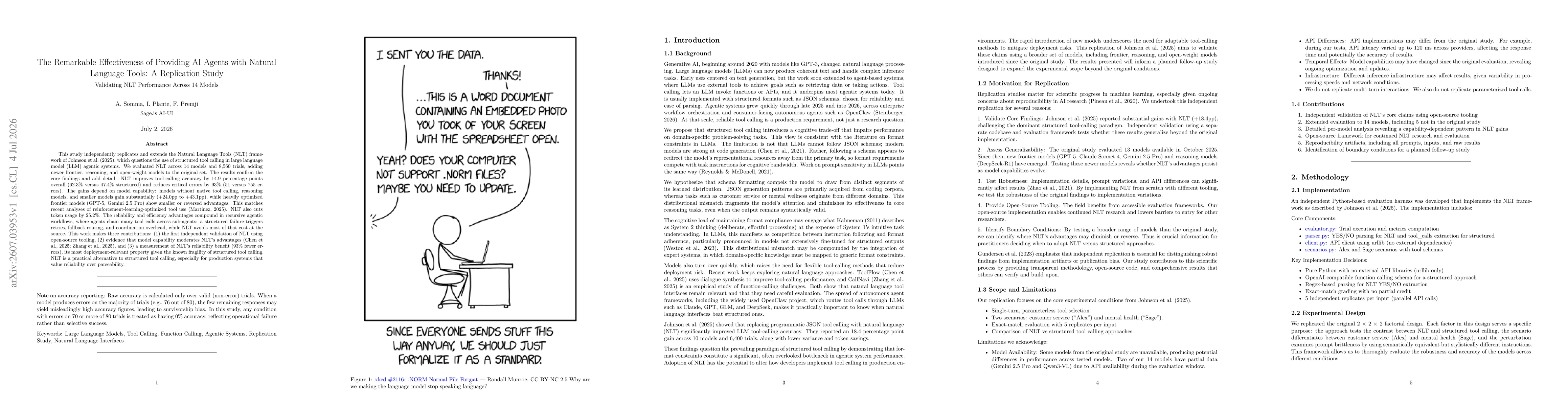 Thumbnail for The Remarkable Effectiveness of Providing AI Agents with Natural Language Tools: A Replication Study Validating NLT Performance Across 14 Models
