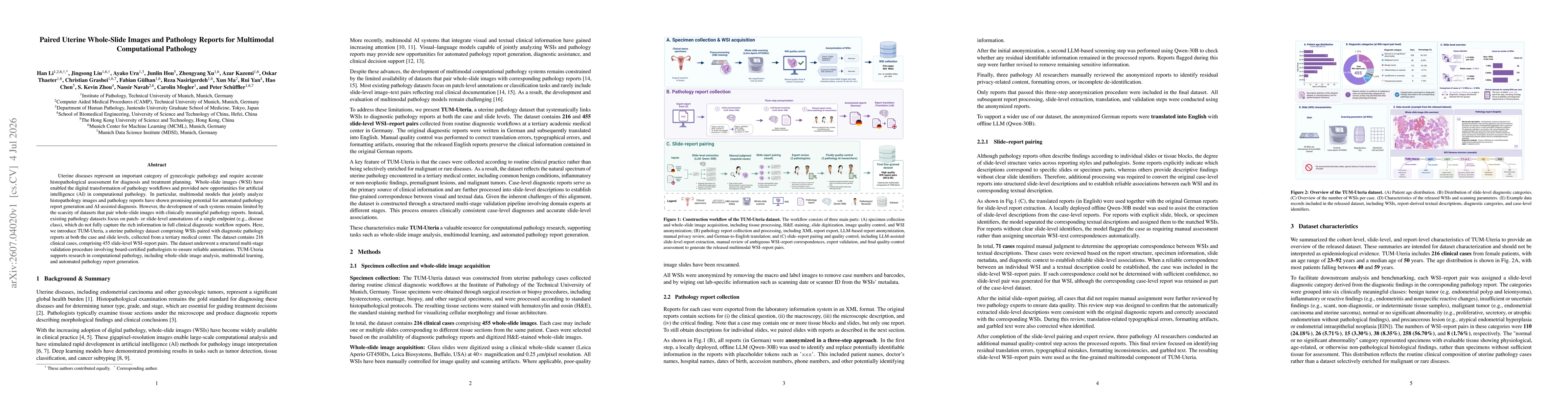Thumbnail for Paired Uterine Whole-Slide Images and Pathology Reports for Multimodal Computational Pathology
