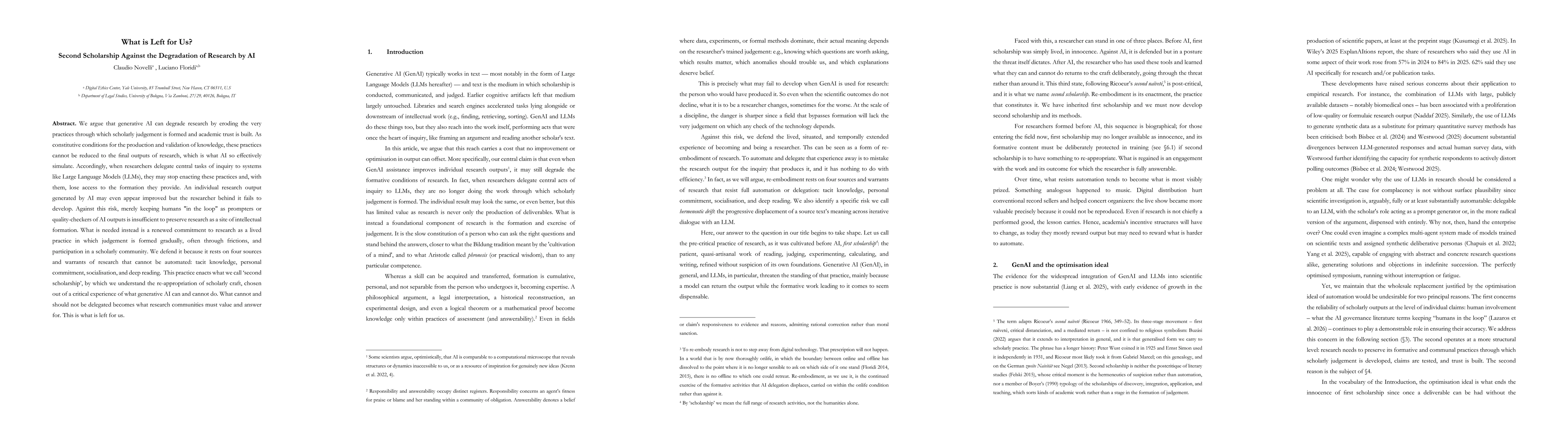 Thumbnail for What is Left for Us? Second Scholarship Against the Degradation of Research by AI