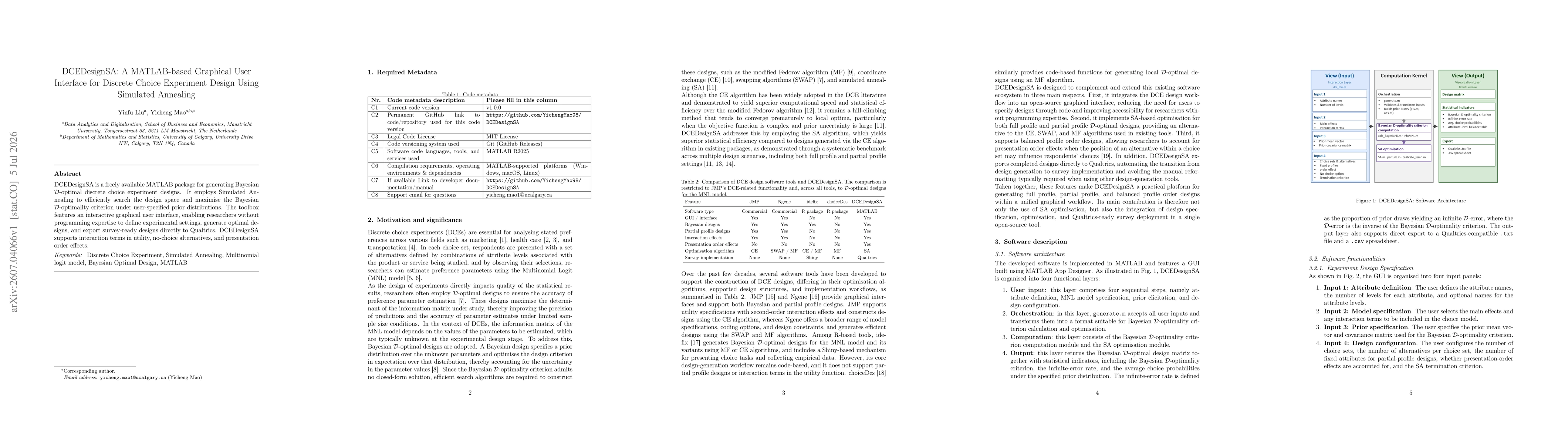 Thumbnail for DCEDesignSA: A MATLAB-based Graphical User Interface for Discrete Choice Experiment Design Using Simulated Annealing