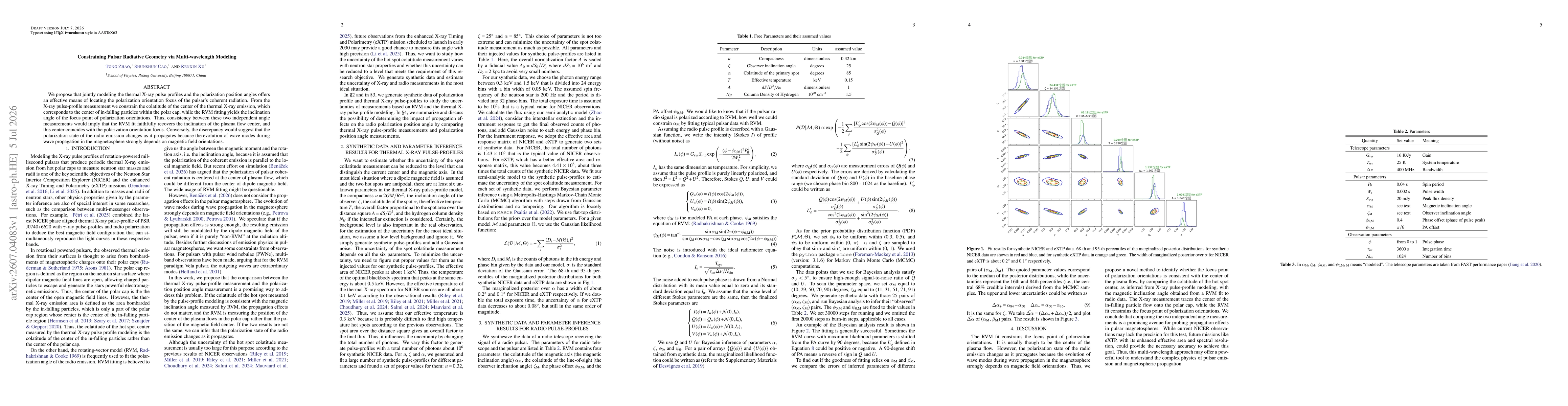 Thumbnail for Constraining Pulsar Radiative Geometry via Multi-wavelength Modeling