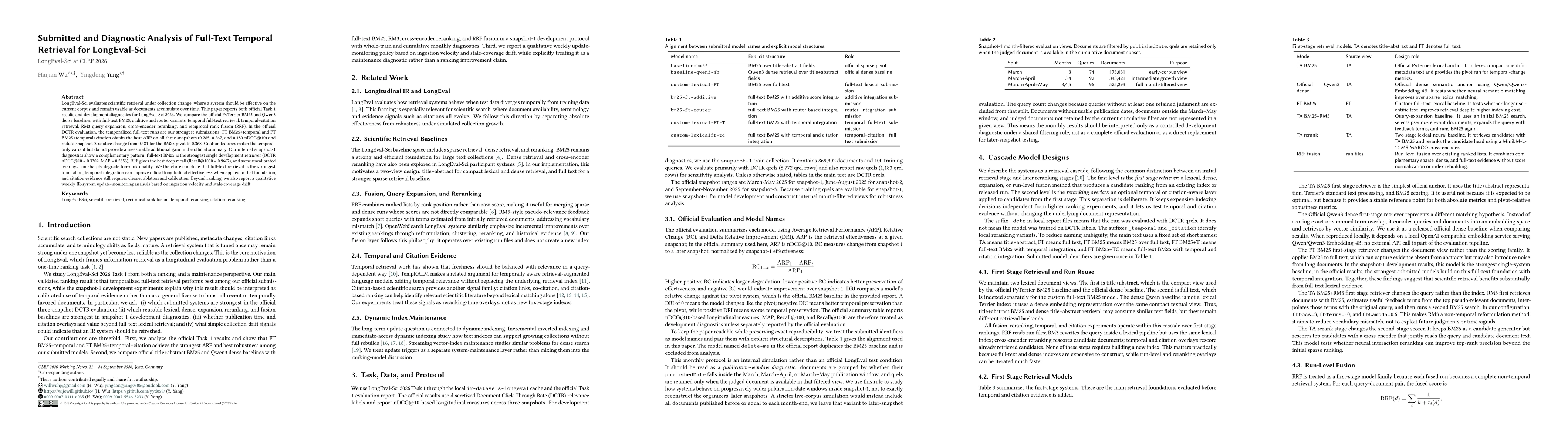 Thumbnail for Submitted and Diagnostic Analysis of Full-Text Temporal Retrieval for LongEval-Sci