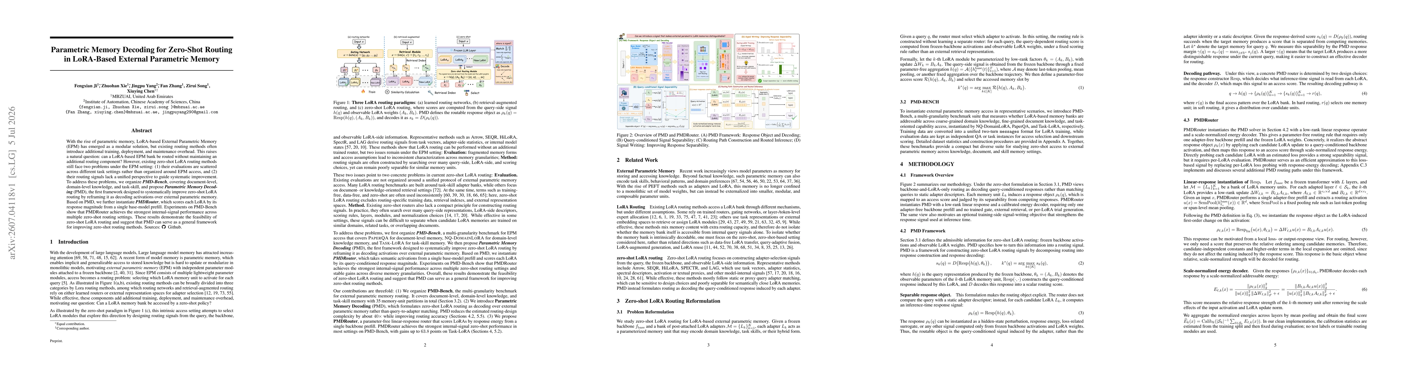 Thumbnail for Parametric Memory Decoding for Zero-Shot Routing in LoRA-Based External Parametric Memory