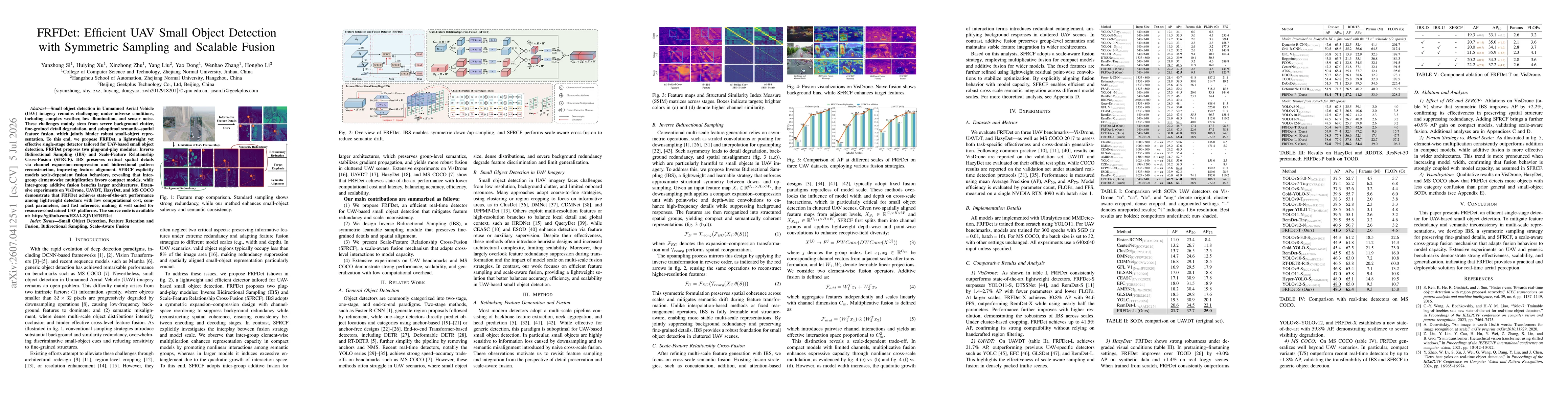 Thumbnail for FRFDet: Efficient UAV Small Object Detection with Symmetric Sampling and Scalable Fusion