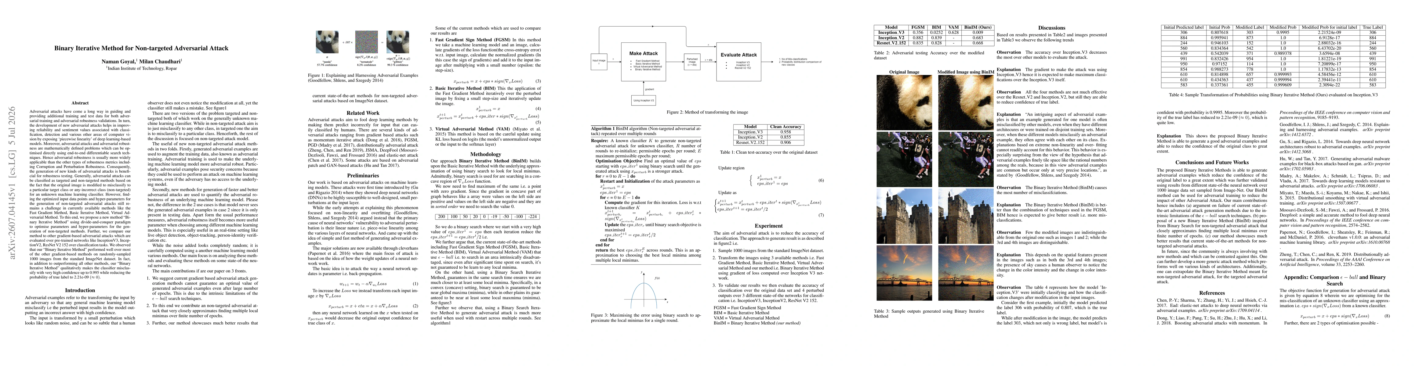 Thumbnail for Binary Iterative Method for Non-targeted Adversarial Attack