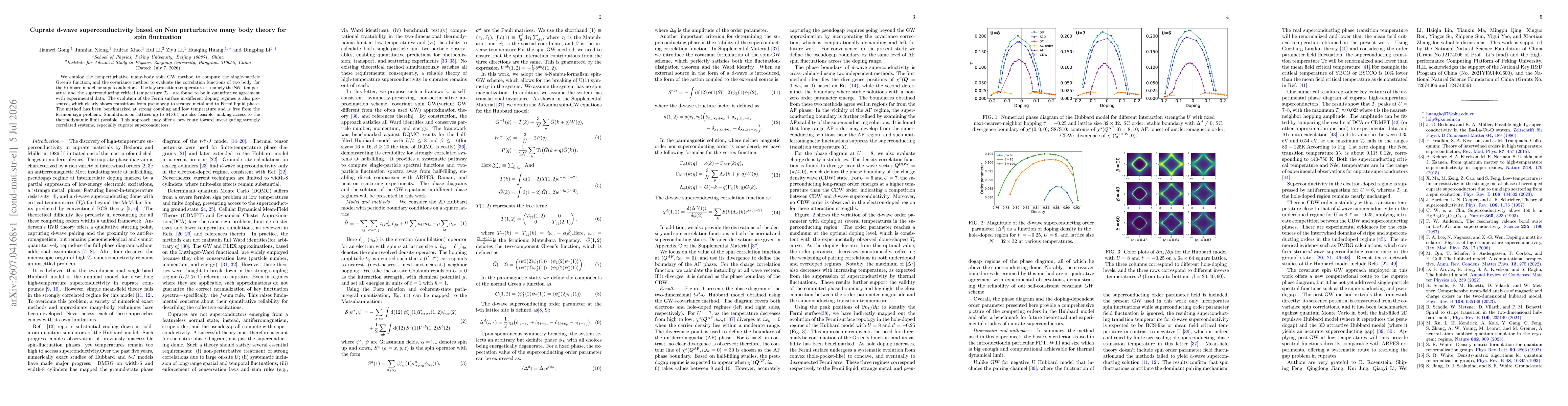 Thumbnail for Cuprate d-wave superconductivity based on Non perturbative many body theory for spin fluctuation
