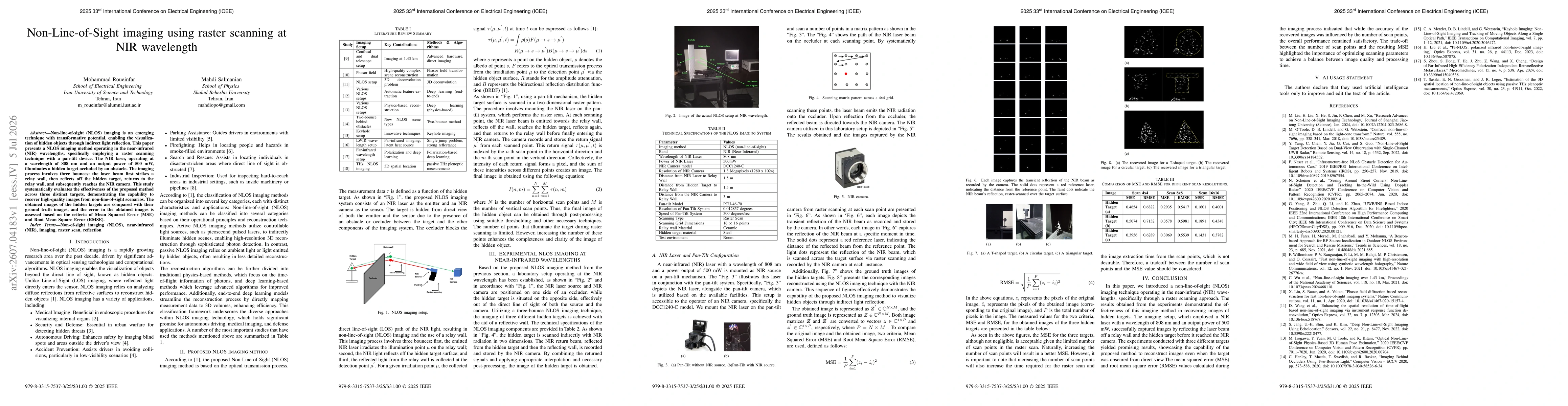 Thumbnail for Non-Line-of-Sight imaging using raster scanning at NIR wavelength