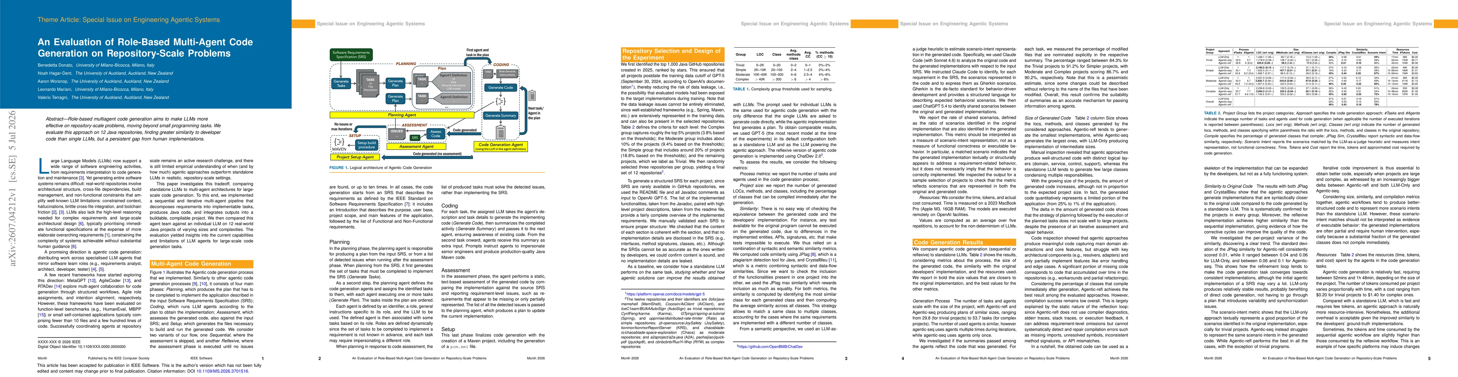 Thumbnail for An Evaluation of Role-Based Multi-Agent Code Generation on Repository-Scale Problems