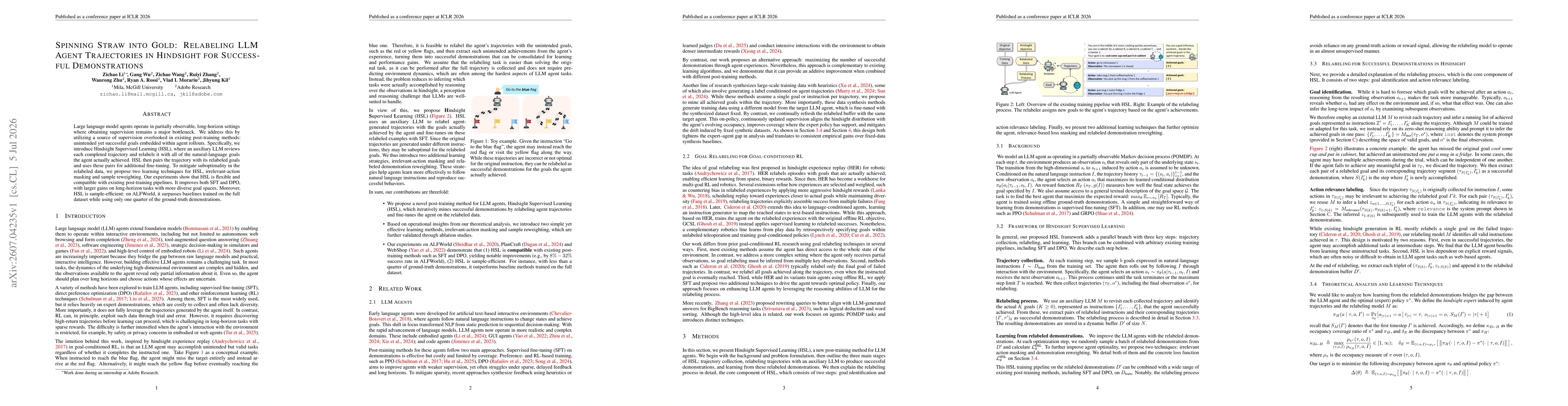 Thumbnail for Spinning Straw into Gold: Relabeling LLM Agent Trajectories in Hindsight for Successful Demonstrations