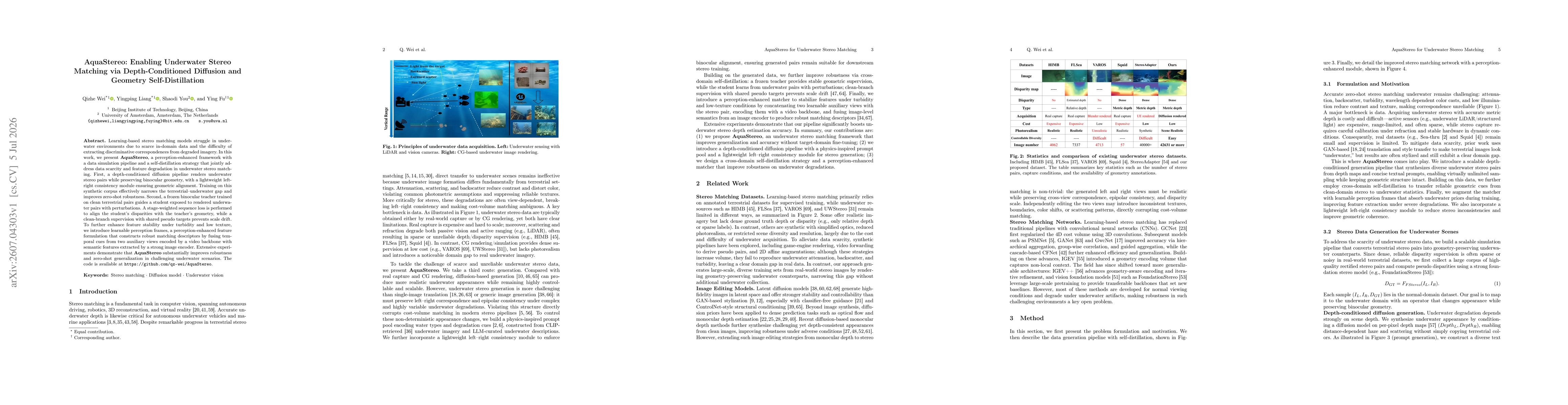 Thumbnail for AquaStereo: Enabling Underwater Stereo Matching via Depth-Conditioned Diffusion and Geometry Self-Distillation