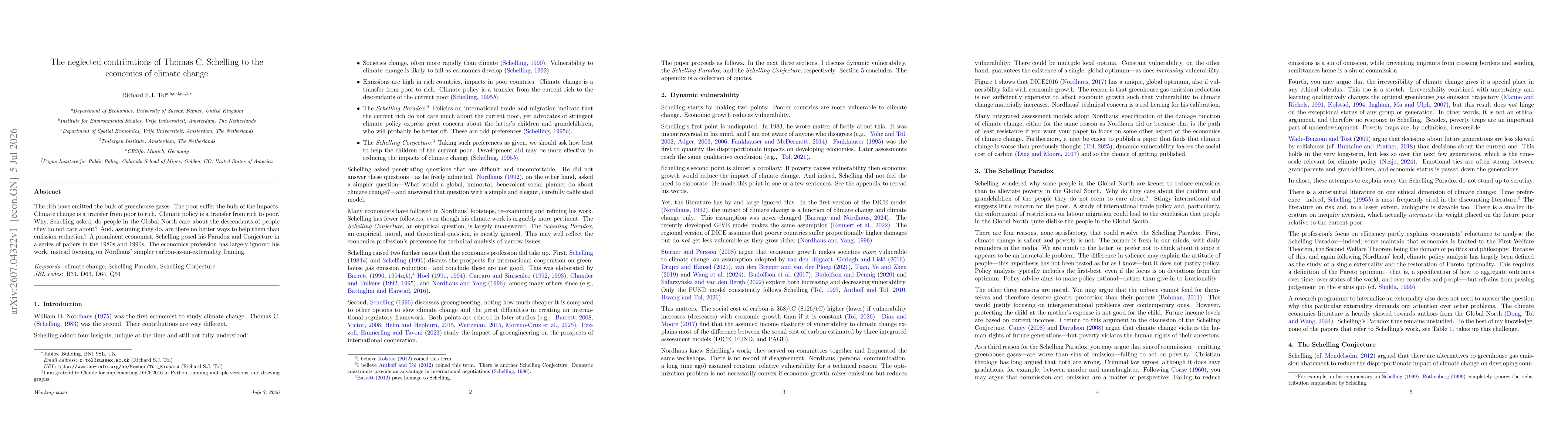Thumbnail for The neglected contributions of Thomas C. Schelling to the economics of climate change