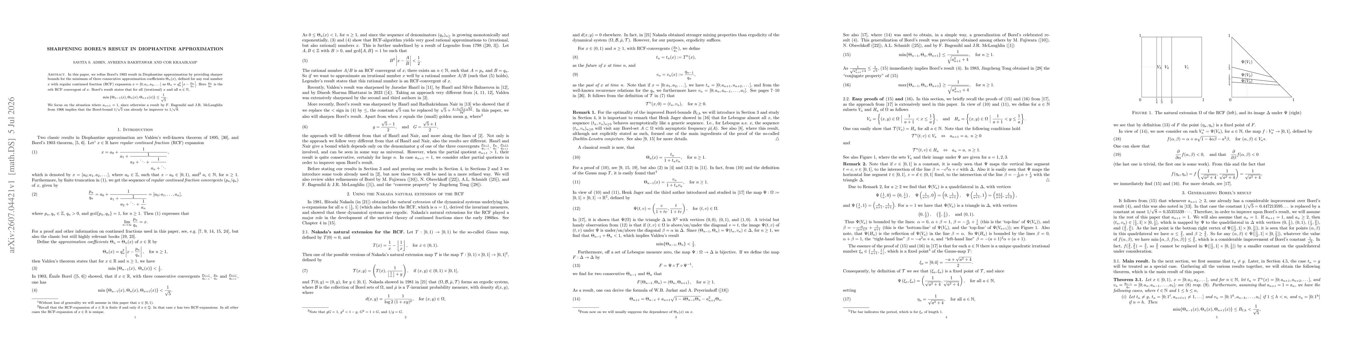 Thumbnail for Sharpening Borel's result in Diophantine approximation