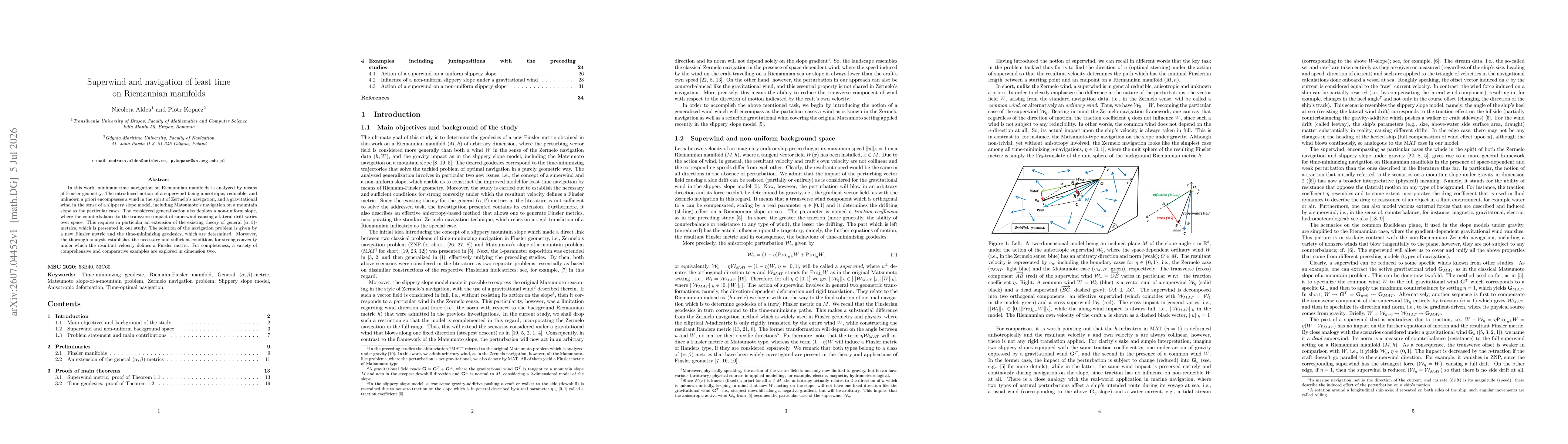 Thumbnail for Superwind and navigation of least time on Riemannian manifolds