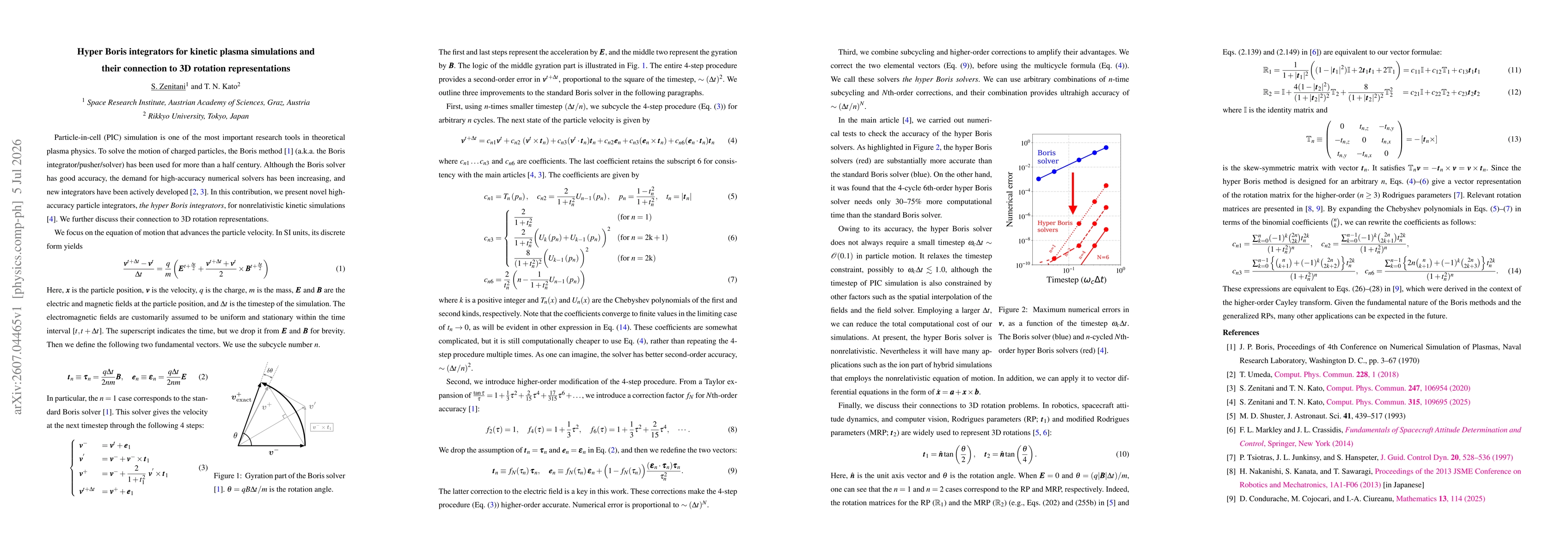Thumbnail for Hyper Boris integrators for kinetic plasma simulations and their connection to 3D rotation representations