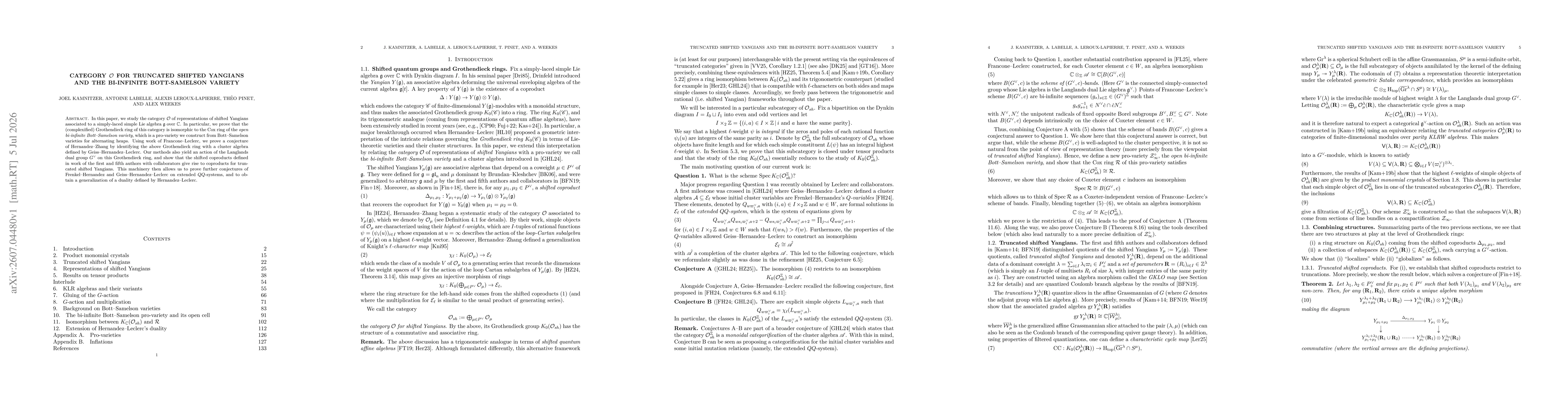 Thumbnail for Category $\mathcal{O}$ for truncated shifted Yangians and the bi-infinite Bott-Samelson variety