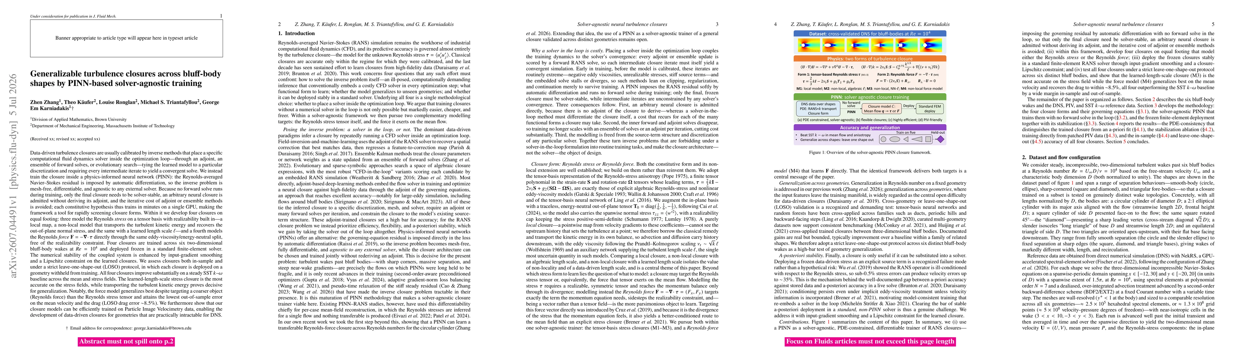 Thumbnail for Generalizable turbulence closures across bluff-body shapes by PINN-based solver-agnostic training