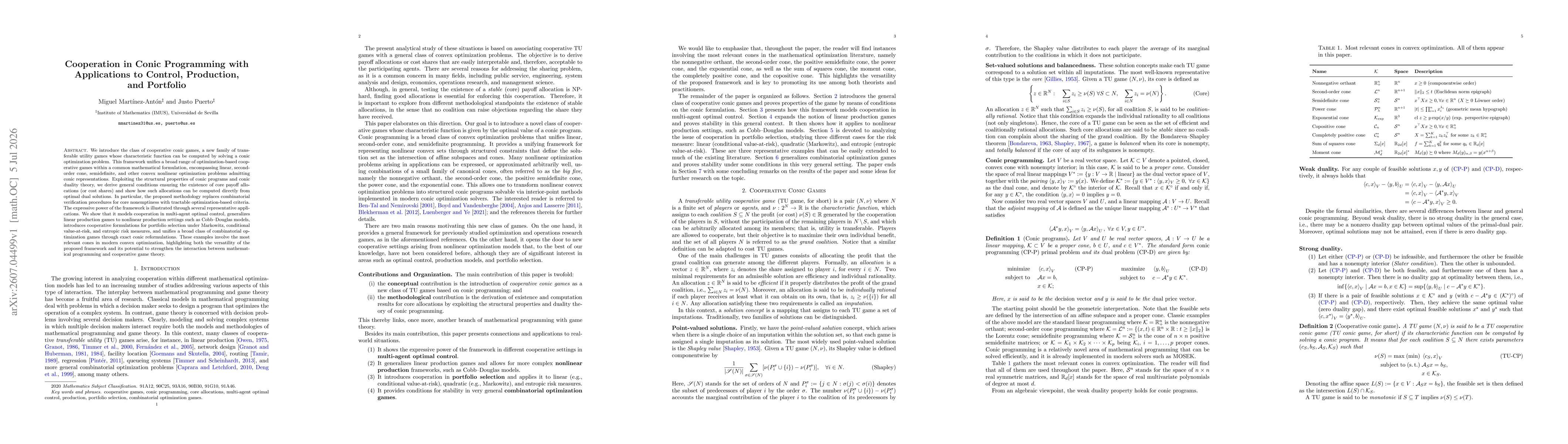 Thumbnail for Cooperation in Conic Programming with Applications to Control, Production, and Portfolio