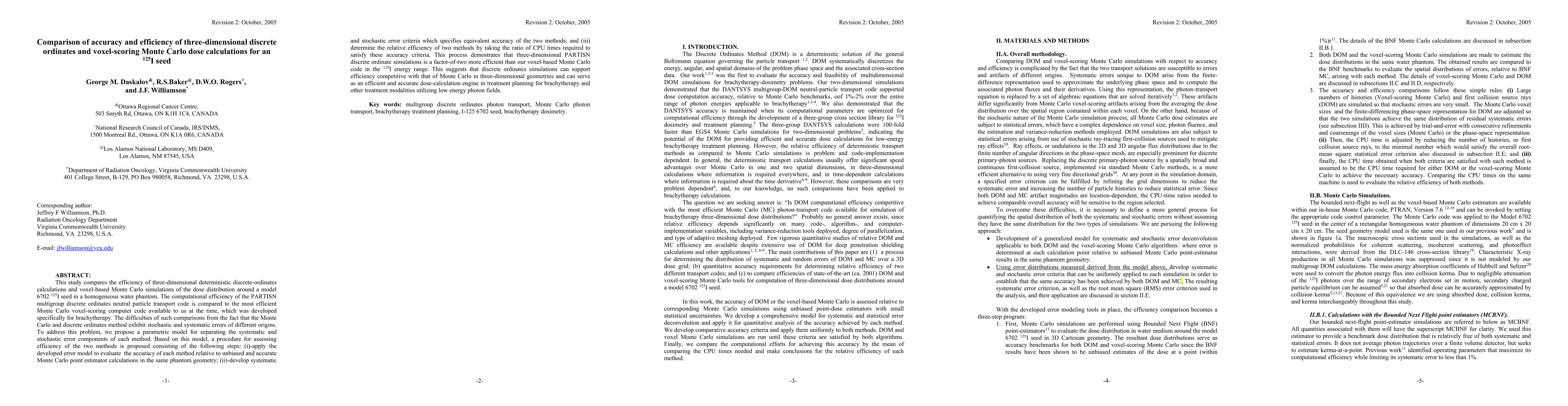 Thumbnail for Comparison of accuracy and efficiency of three-dimensional discrete ordinates and voxel-scoring Monte Carlo dose calculations for an $I^{125}$ seed