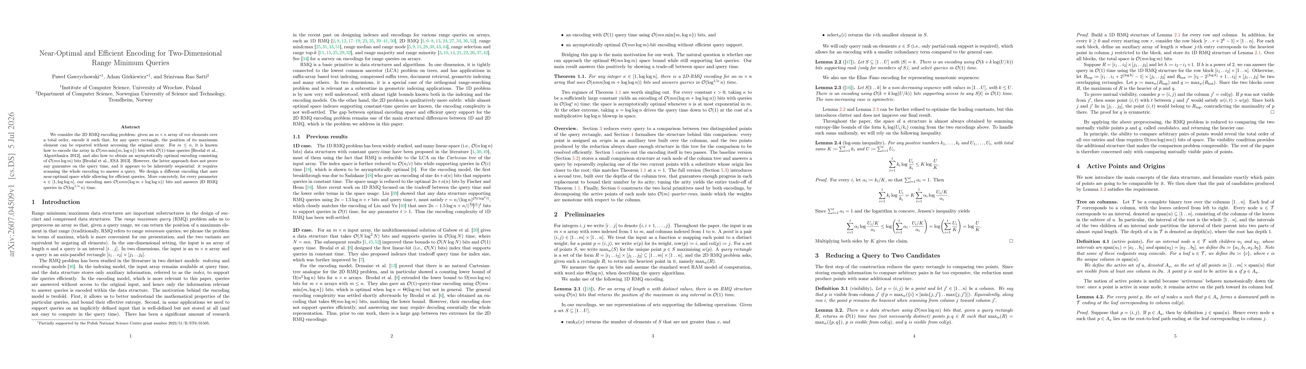 Thumbnail for Near-Optimal and Efficient Encoding for Two-Dimensional Range Minimum Queries